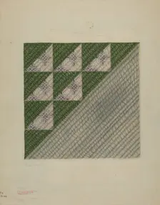 Quilt Block, 1935/1942. Creator: Ada Barnes