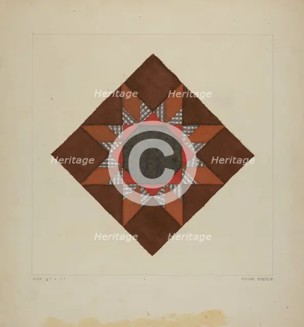 Quilt Block, 1935/1942. Creator: Frank Maurer.