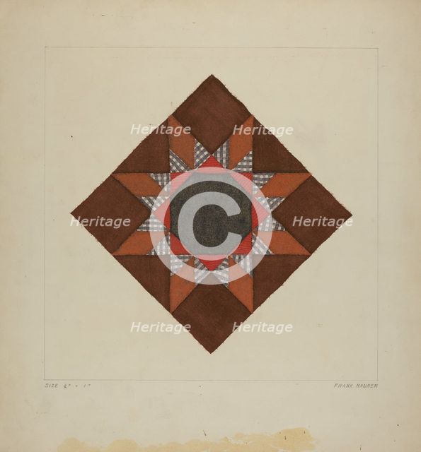 Quilt Block, 1935/1942. Creator: Frank Maurer.
