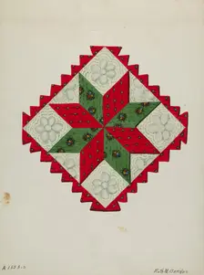 Quilt Block, c. 1936. Creator: Ruth M Barnes