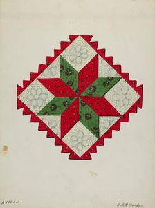 Quilt Block, c. 1936. Creator: Ruth M Barnes