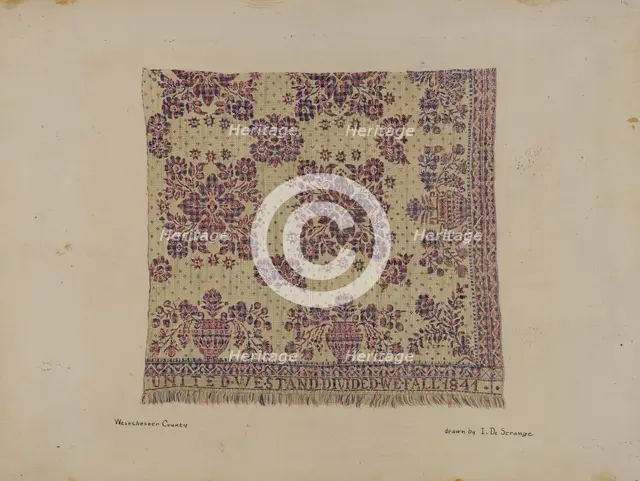 Quilt, c. 1936. Creator: Isabelle De Strange.