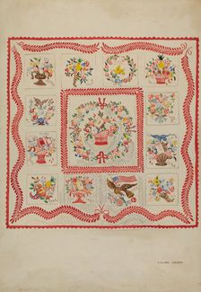 Quilt, c. 1936. Creator: Lillian Causey