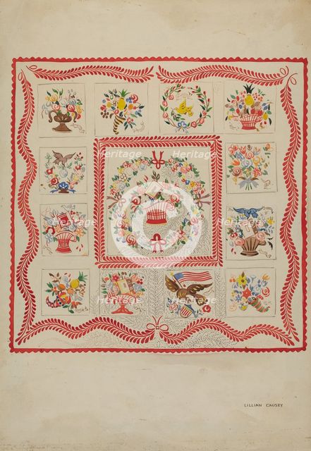 Quilt, c. 1936. Creator: Lillian Causey.