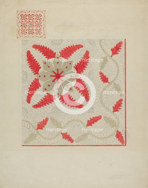 Quilt, c. 1936. Creator: Therkel Anderson.