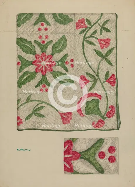 Quilt, c. 1939. Creator: Katherine Hastings.