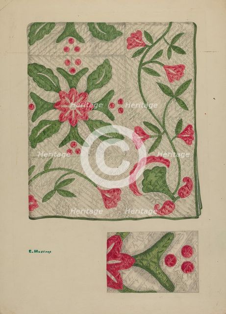 Quilt, c. 1939. Creator: Katherine Hastings.