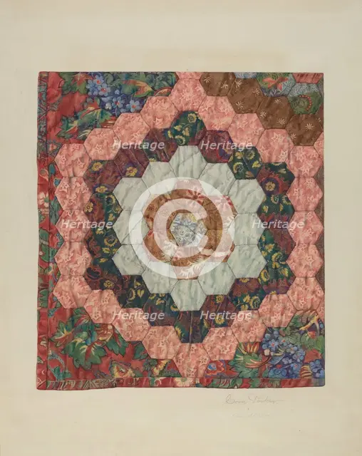 Quilt, c. 1939. Creators: Carmel Wilson, Cora Parker.