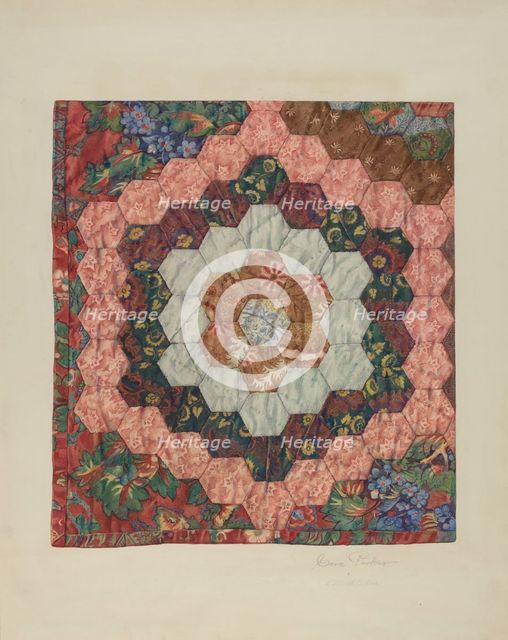 Quilt, c. 1939. Creators: Carmel Wilson, Cora Parker.