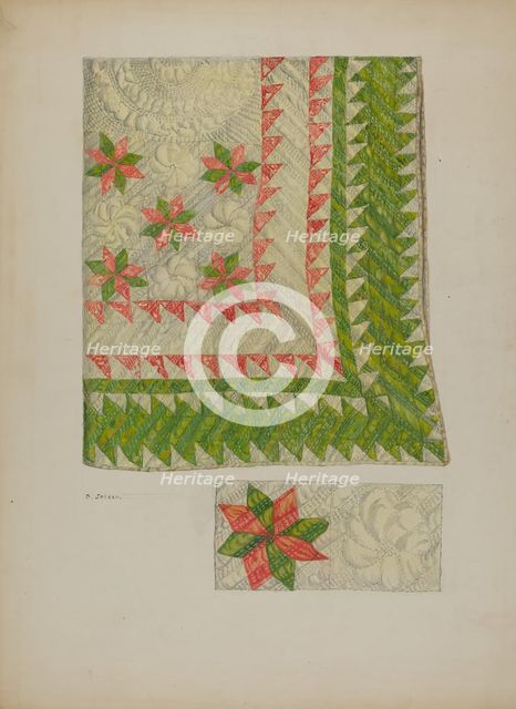 Quilt, c. 1941. Creator: Genevieve Jordan.