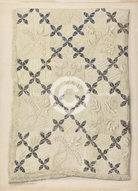 Quilt, c. 1942. Creator: Edith Magnette.