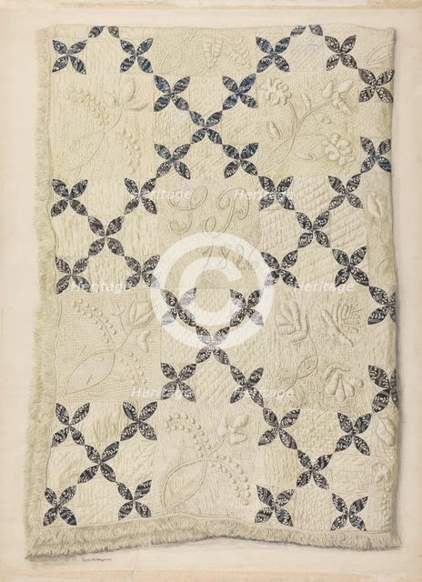 Quilt, c. 1942. Creator: Edith Magnette.