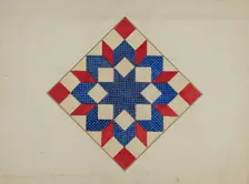 Quilt - "Double Star", c. 1940. Creator: Edith Towner
