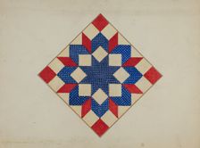 Quilt - "Double Star", c. 1940. Creator: Edith Towner