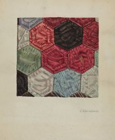 Quilt (detail) - "Honeycomb Pattern", c. 1937. Creator: Mrs. Goodwin