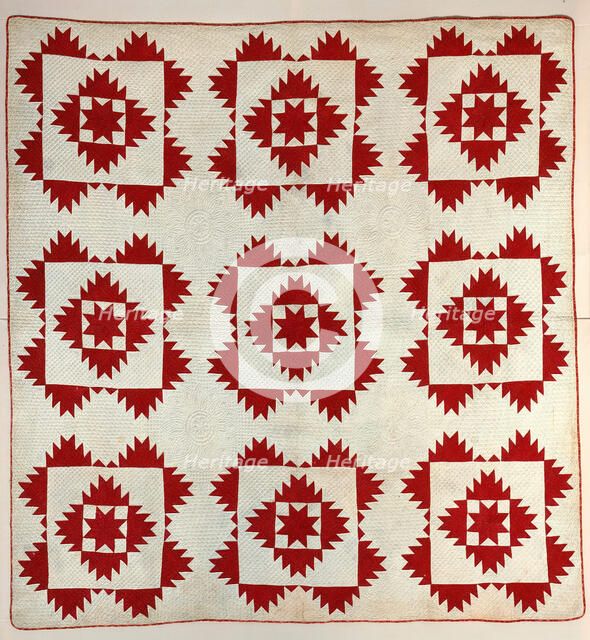 Quilt (Delectable Mountains), about 1850. Creator: Unknown.
