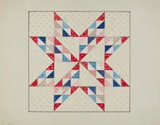 Quilt - "Eastern Star", c. 1940. Creator: Margaret Linsley