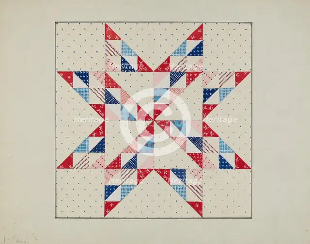 Quilt - "Eastern Star", c. 1940. Creator: Margaret Linsley.