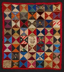 Quilt (Hourglass), 1880s. Creator: Irene Sheridan