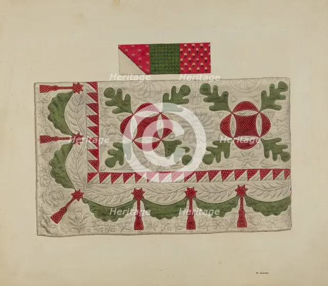 Quilt - Oak Leaf, c. 1937. Creator: Paul Ward.