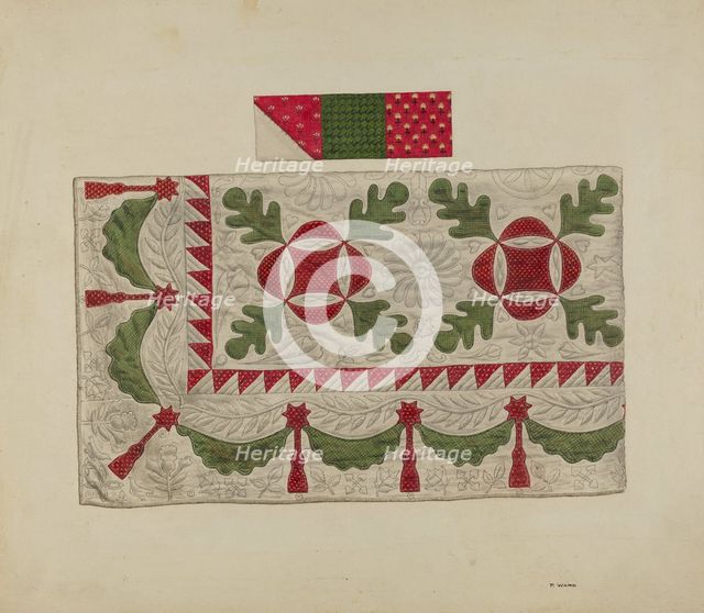 Quilt - Oak Leaf, c. 1937. Creator: Paul Ward.