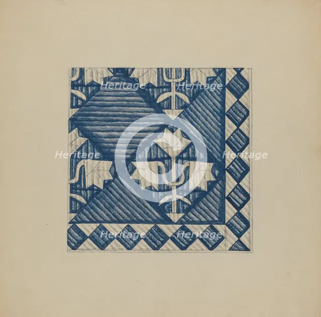 Quilt - Meadow Lily Variant, c. 1937. Creator: C.H. Hastings.