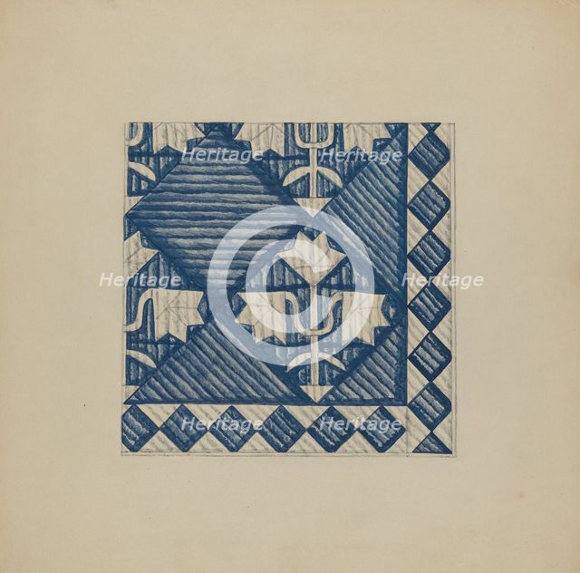 Quilt - Meadow Lily Variant, c. 1937. Creator: C.H. Hastings.
