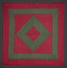 Quilt (Sawtooth Diamond In Square), about 1910. Creator: Unknown