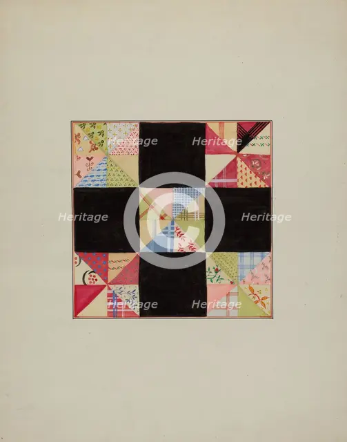 Quilt Section, c. 1940. Creator: Cornelius Christoffels.