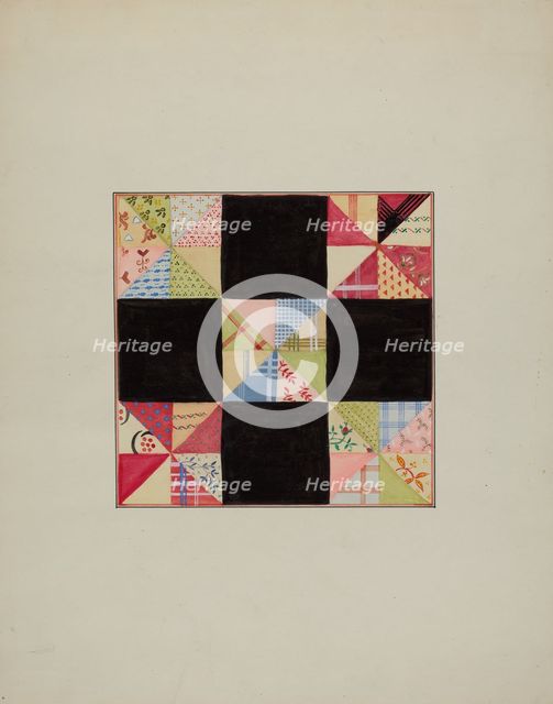 Quilt Section, c. 1940. Creator: Cornelius Christoffels.