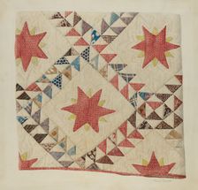 Quilt (Star and Triangle), 1935/1942. Creator: Henry Granet