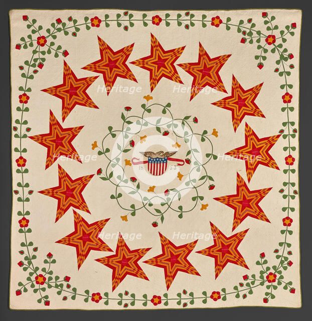 Quilt (Stars And Eagle), 1853. Creator: Unknown.