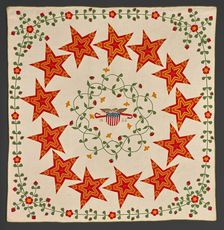 Quilt (Stars And Eagle), 1853. Creator: Unknown