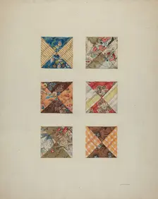 Quilt Swatches, c. 1938. Creator: John Osbold