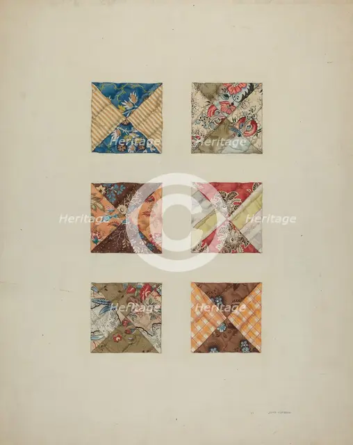 Quilt Swatches, c. 1938. Creator: John Osbold.