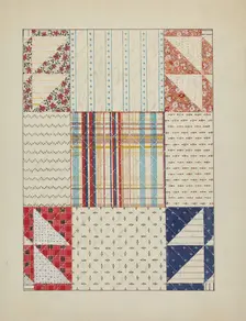 Quilt Patchwork, c. 1937. Creator: Margaret Linsley