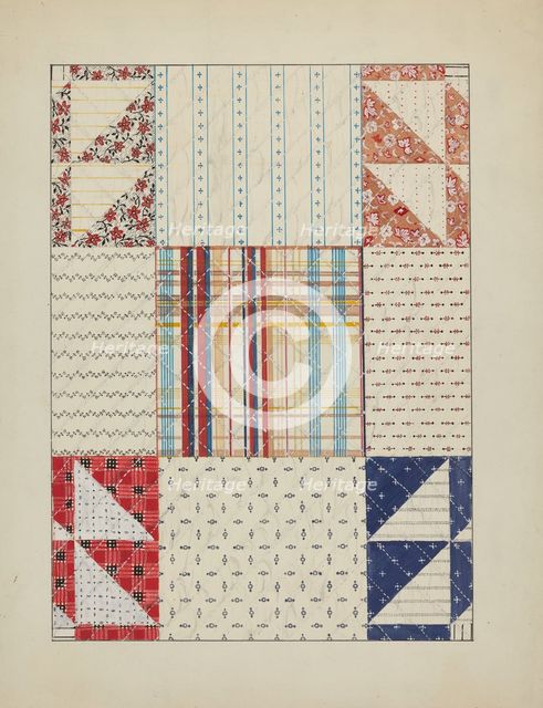 Quilt Patchwork, c. 1937. Creator: Margaret Linsley.