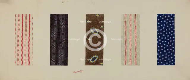 Quilt Patches, 1938. Creator: Charles Moss.