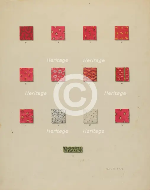 Quilt Patches, c. 1937. Creator: Francis Law Durand.