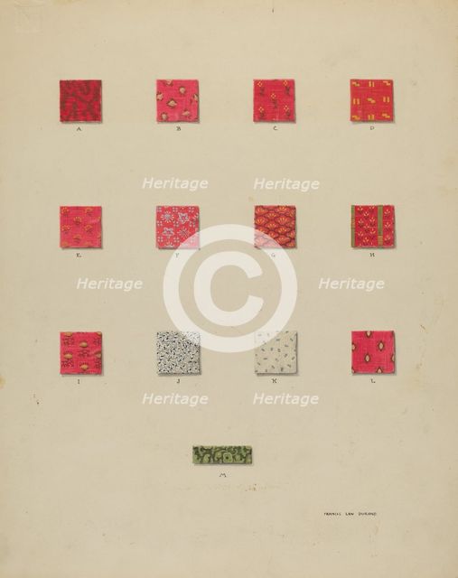 Quilt Patches, c. 1937. Creator: Francis Law Durand.
