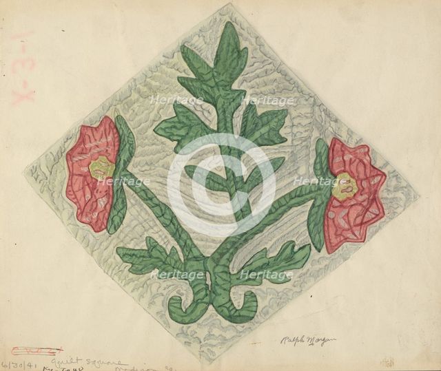 Quilt Pattern, 1935/1942. Creator: Ralph N. Morgan.