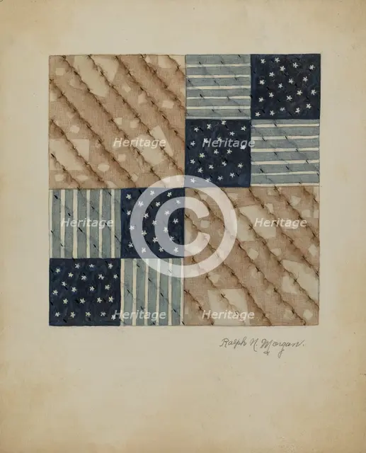 Quilt Pattern, 1935/1942. Creator: Ralph N. Morgan.