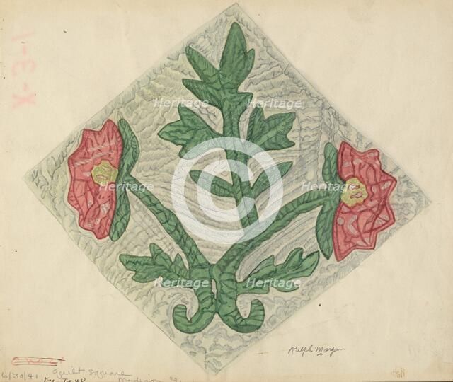 Quilt Pattern, 1935/1942. Creator: Ralph N. Morgan.