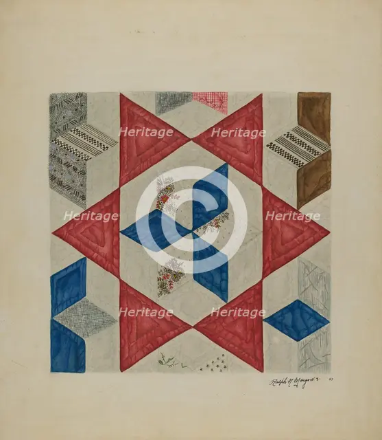 Quilt Pattern, 1941. Creator: Ralph N. Morgan.