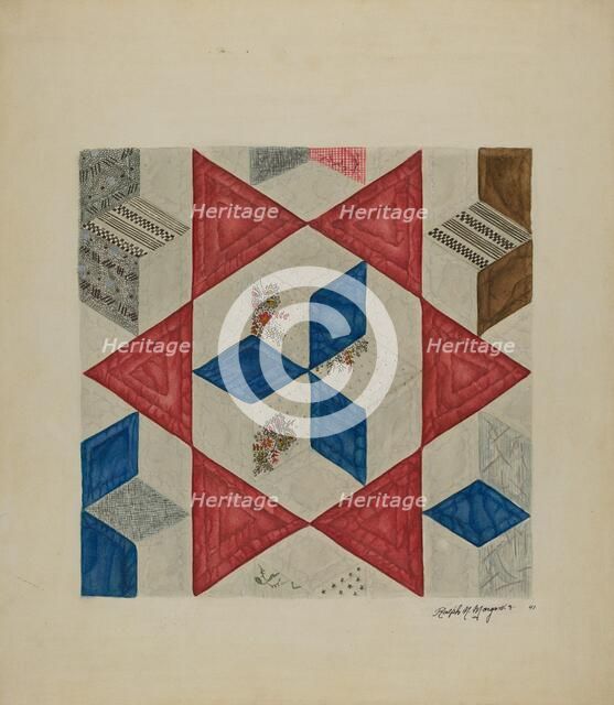 Quilt Pattern, 1941. Creator: Ralph N. Morgan.