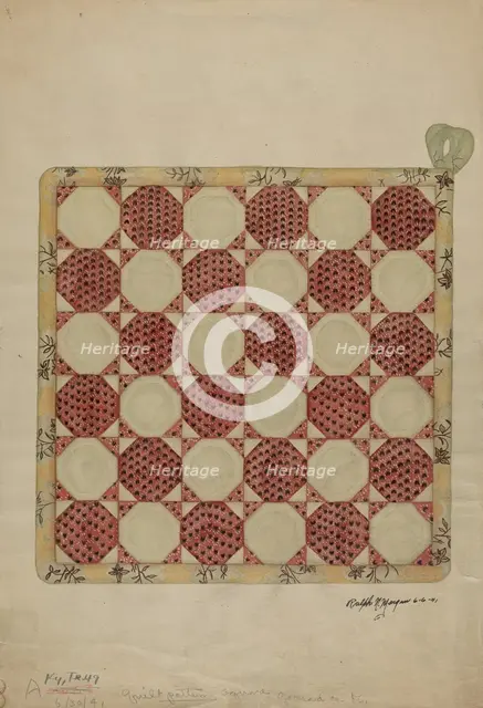 Quilt Pattern Square, 1941. Creator: Ralph N. Morgan.