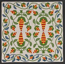 Quilt (Pineapple), about 1850. Creator: Unknown