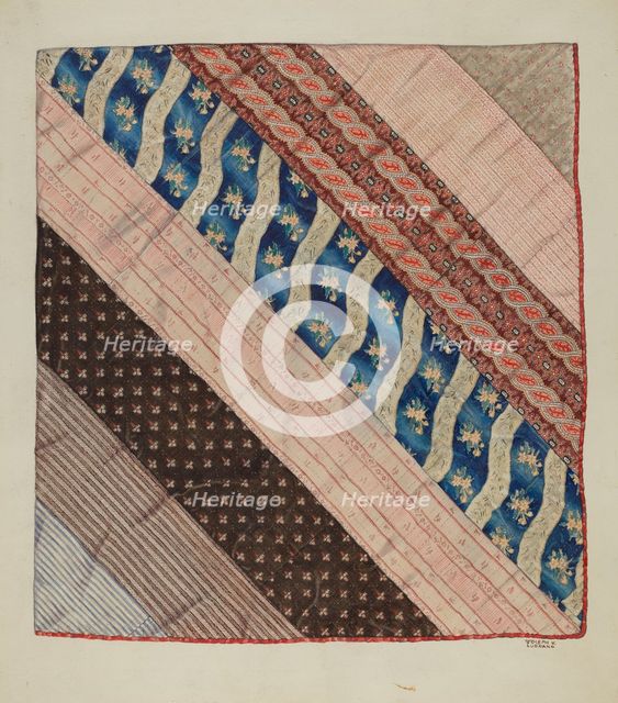 Quilt: Reverse Side, 1935/1942. Creator: Joseph Lubrano.
