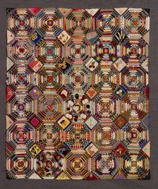 Quilt Top (Log Cabin, Windmill Blades Variation), about 1900. Creator: Adelaide Gallup Atkins