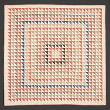 Quilt (Triangles), 1870s. Creator: Unknown